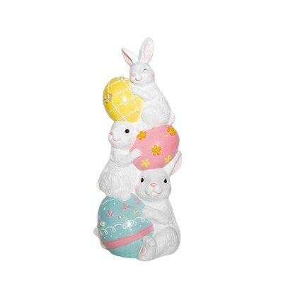 Ceramic Acrobat Rabbits on Eggs, LED Lights -Image courtesy of Elmes