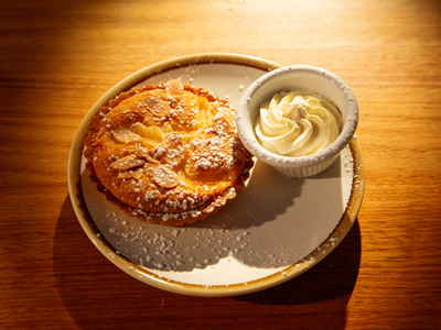 Pear & Almond Tart with Cream