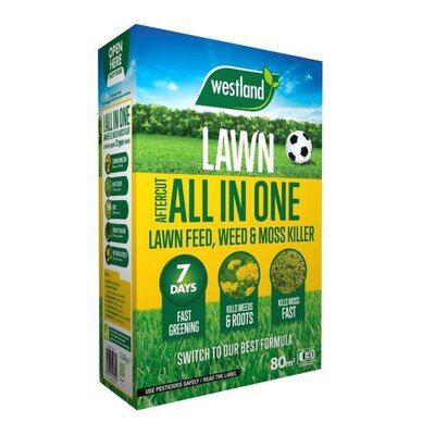 Aftercut AIO Lawn Feed Weed & Moss Killler (80m²  Box +25% extra free)