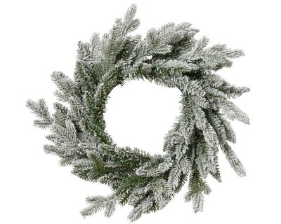 Allison snowy wreath with soft needles