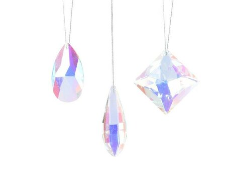 Assorted crystal glass drops