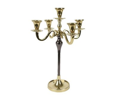 Black and Gold 5 armed Candleholder