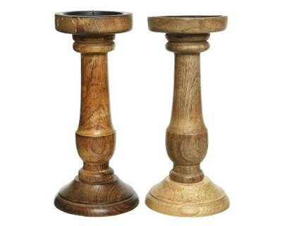 Brown mangowood Candleholder - image 1