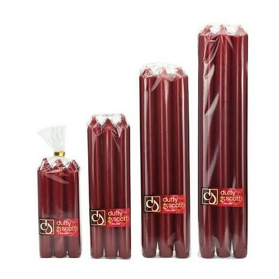 Claret Dinner Candles 6 Pack (225 x 22mm)