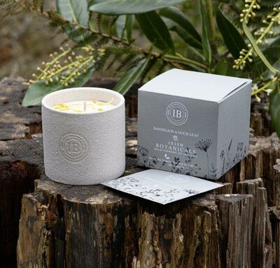 Dandelion And Dock Leaf Planter Candle -Image courtesy of Irish Botanics