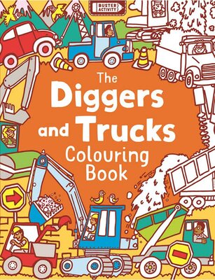 Diggers Trucks Colouring Book (64 pages)