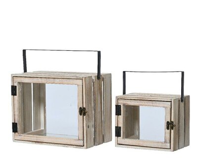 Firwood Rectangular Lantern with Glass sides (Small)