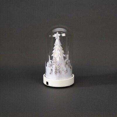 Glass Lantern with Paper Santa - image 1