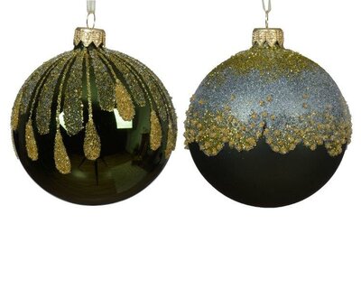 Green Bauble with sparkle cap