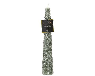 Green cone candle with snow leaf