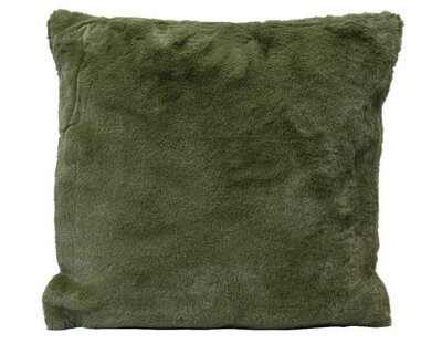 Green fur cushion