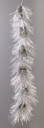 Frosted garland with pinecones