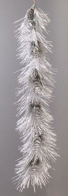 Frosted garland with pinecones