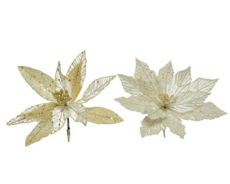 Ivory/Gold Flower pick with sequins - image 1