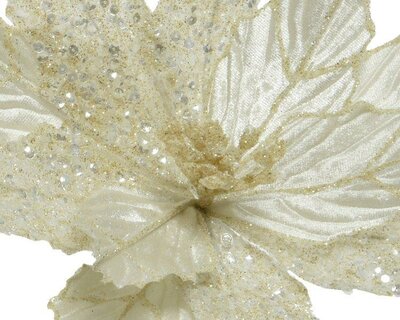 Ivory/Gold Flower pick with sequins - image 3