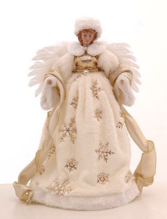 Ivory/Gold pvc tree top angel