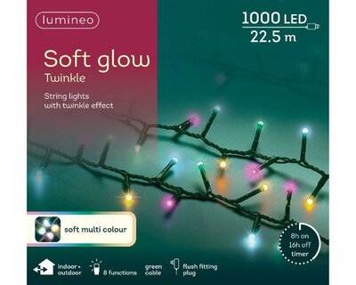 LED 1000 soft glow multi coloured string lights - image 2