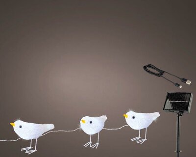 LED 3 acrylic birds with twinkle effect, solar - image 1