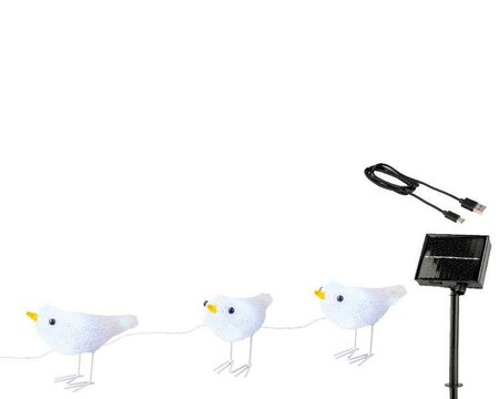 LED 3 acrylic birds with twinkle effect, solar - image 3