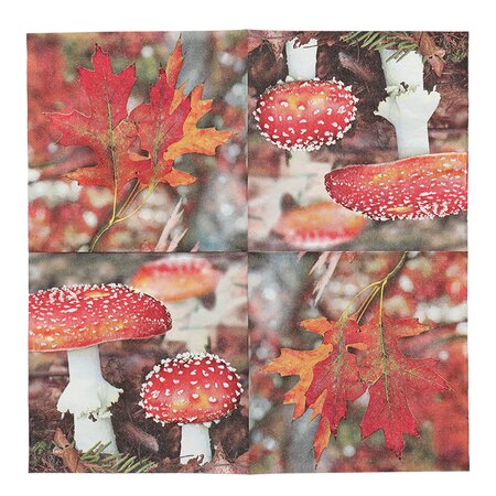 Paper Napkins Toadstool/Leaves