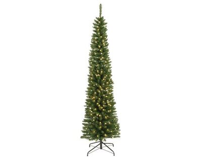 8ft Pencil pine artificial tree with 380 LED lights - image 1