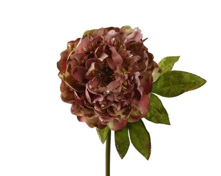 Pink Peony with glitter on stem