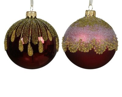 Red Bauble with gold cap