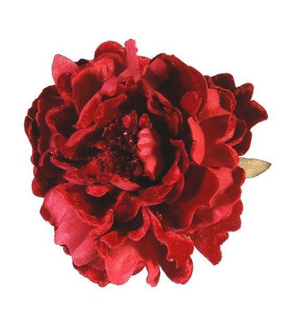 Red peony flower with clip