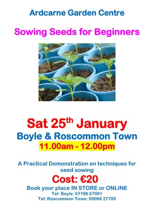 Seed Sowing for Beginners Jan 25th 2025 Roscommon Town