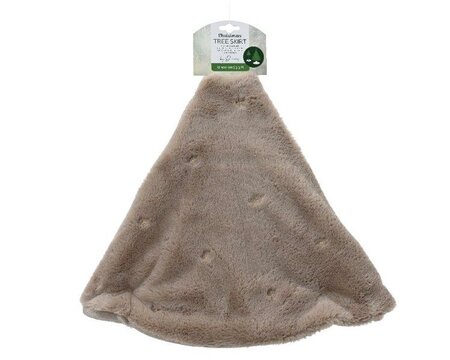 Taupe fur Tree skirt with stars