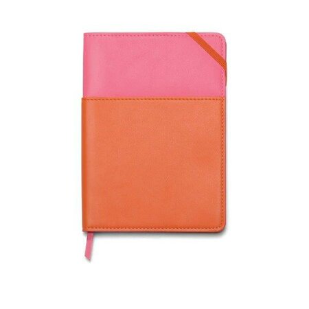 Vegan Leather Pocket Journal Pink & Chili