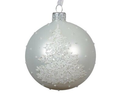 White Bauble with snow tree