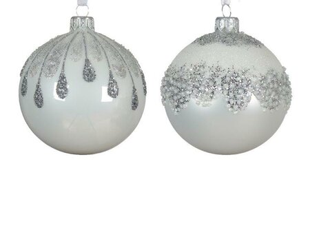 White Bauble with sparkle top