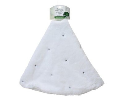 White fur Tree skirt with stars