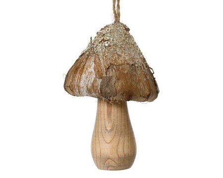 Wooden Mushroom with glitter